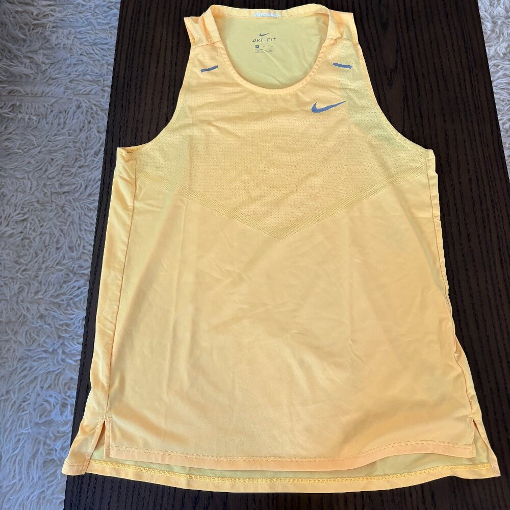 Nike Men's Running Singlet - Size Medium (Yellow)